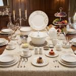 Blumen Elegance Gold Floral 103-Piece Bone China Dinner Set Ms Department Store Oman