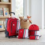 WIRES NEW WHEELS TROLLEY + SHOLDER 18" WITH LUNCH BAG, PENCIL CASE & GYM BAG RED + WHITE