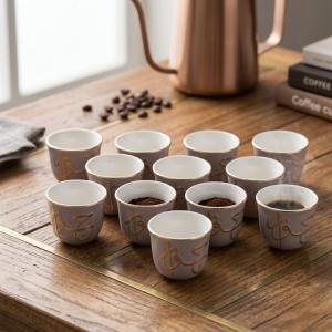 Arabic Coffee Set 12 Pcs From Jiwar - Purple + Gold MS Department Store Oman