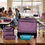 WIRES & WHEELS TROLLEY WITH LUNCH BAG + PENCIL CASE + LUNCH BOX PINK