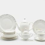 Blumen Porcelain Dinnerware - Complete Service Set 110Pcs (White & Gold) Ms Department Store Oman