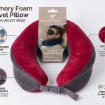 SONADA MEMORY FOAM TRAVEL PILLOW RED & BLACK