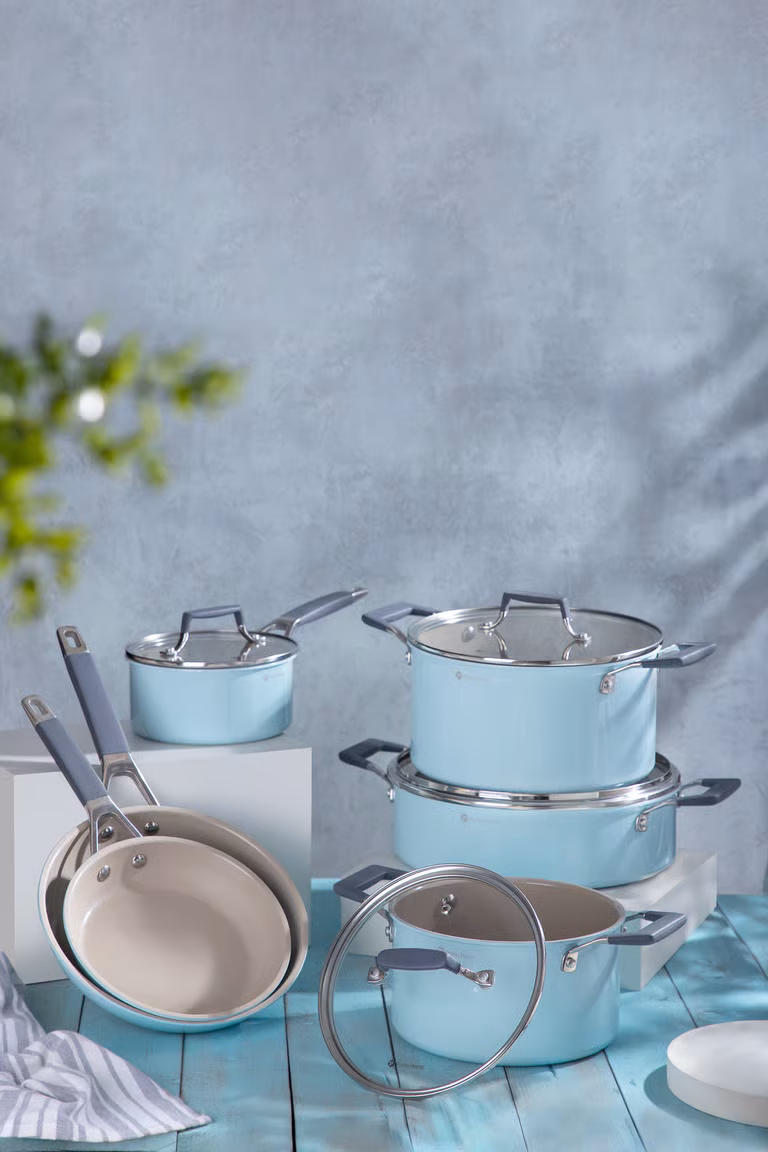 9 Pcs Nubira Series Crystal Ceramic Cookwarenavy MS Department Store Oman