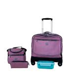 WIRES & WHEELS TROLLEY WITH LUNCH BAG + PENCIL CASE + LUNCH BOX PINK