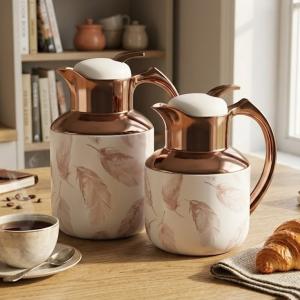 REGAL0.5 + 1.0Ltr.  Deluxe Vacuum Jug Set [LightCoffee] MS Department Store Oman