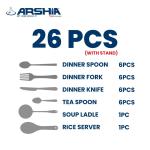 26Pcs Cutlery Set With Stacd - Gold MS Department Store Oman
