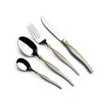 26Pcs Cutlery Set With Stand - Gold Silver MS Department Store Oman