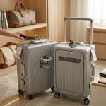 Pierre Cardin Uppter Pc Wide Trolley Aluminium Frame Case 20" Silver MS Department Store Oman