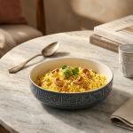 Salad Serving Bowl From Jiwar - Blue + Silver MS Department Store Oman