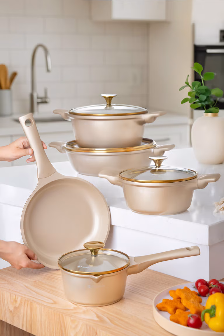 9 Pcs Stream Series Crystal Ceramic Cookwaregold MS Department Store Oman