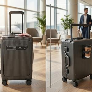 Pierre Cardin Uppter Pc Wide Trolley Aluminium Frame Case 20" Grey MS Department Store Oman