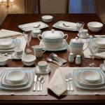 Blumen Elegant Azure & Gold Porcelain Dinner Set – 110 Piece Comprehensive Square Ms Department Store Oman