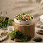 Porcelain Salad Bowl From Liqaa - Beige+Gold MS Department Store Oman