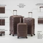 Prince Pp Trolley 3Pcs Set -20-28-32" Rice Grey MS Department Store Oman