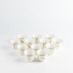 12 Pcs Arabic Coffee Cups From Liqaa - Pearl White + Gold MS Department Store Oman