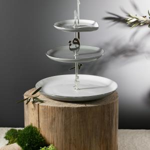 3 Layer Stand From Liqaa - Grey + Silver MS Department Store Oman