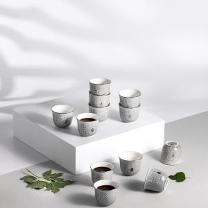 Arabic Coffee cups 12Pcs From Naqsh- Grey + Silver MS Department Store Oman