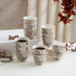 Arabic Coffee cups 12Pcs From Veloura - Brown + Gold MS Department Store Oman